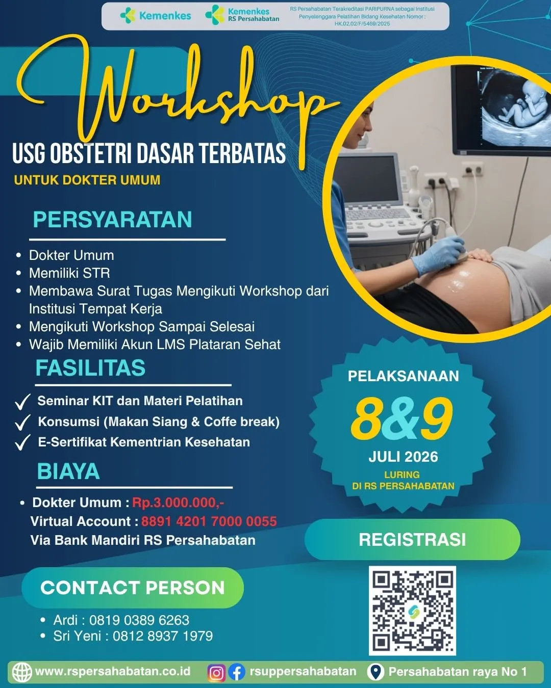 Pelatihan USG Obstetri Dasar Terbatas Untuk Dokter Umum Tahun 2026