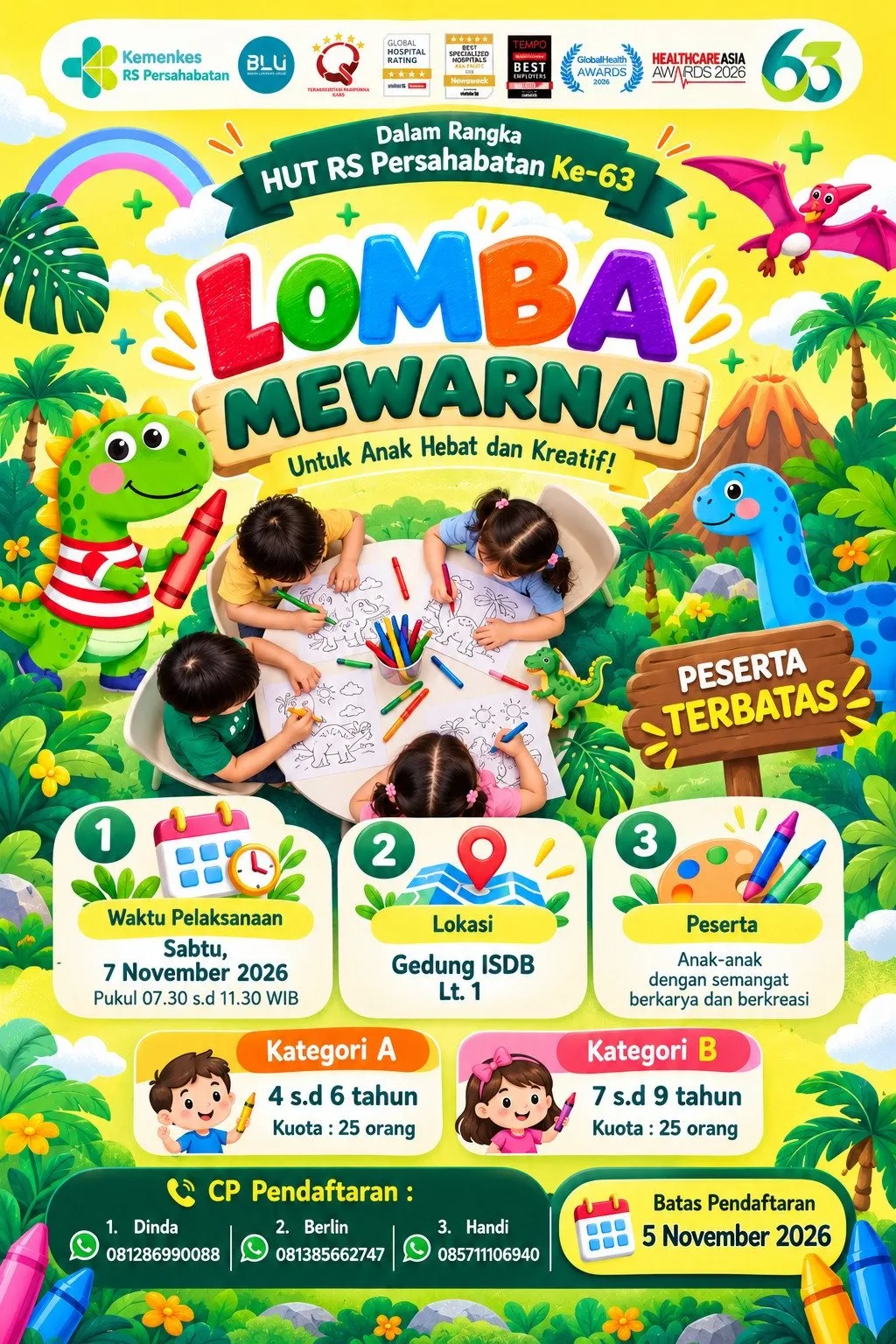 Lomba Mewarnai dalam Rangka HUT RS Persahabatan ke-63