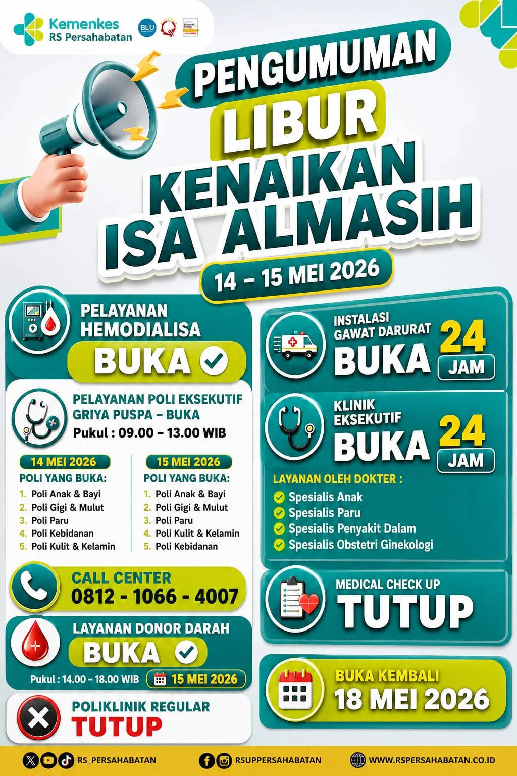 Pengumuman Libur Kenaikan Isa Almasih