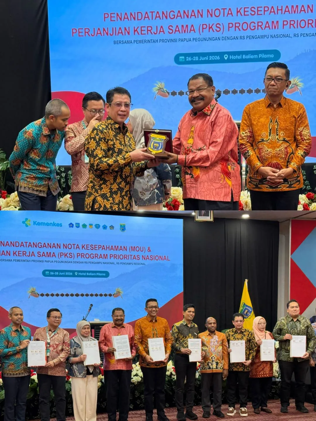 Penandatangan  MoU dan PKS Program Pengampuan Pemprov Papua Pegunungan