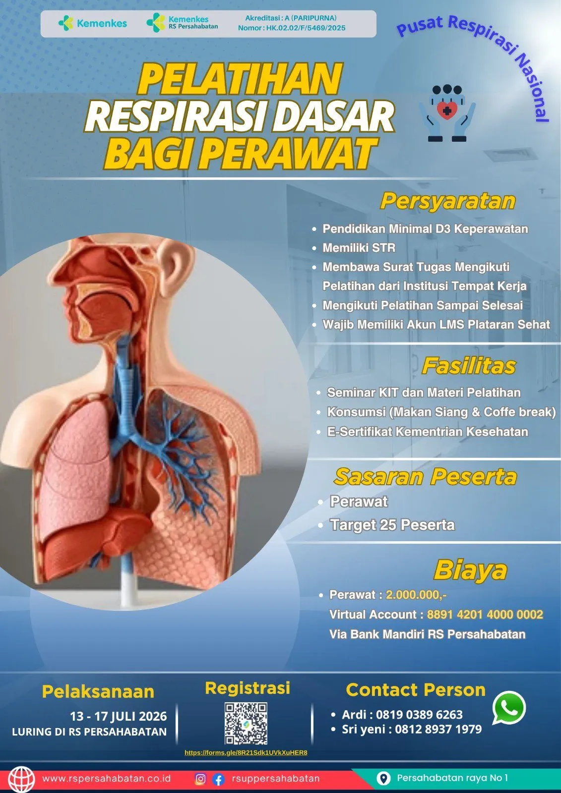 Pelatihan Respirasi Dasar Bagi Perawat Tahun 2026