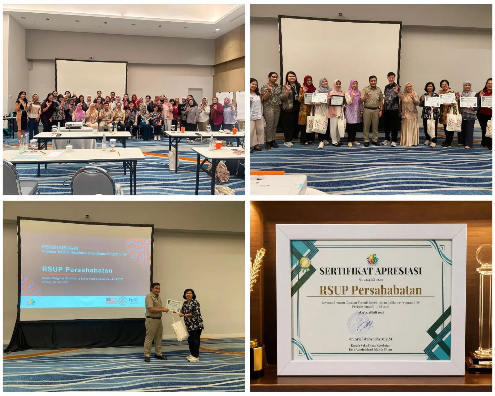 RSUP Persahabatan Meraih Penghargaan Capaian Terbaik Keseluruhan Indikator Program HIV