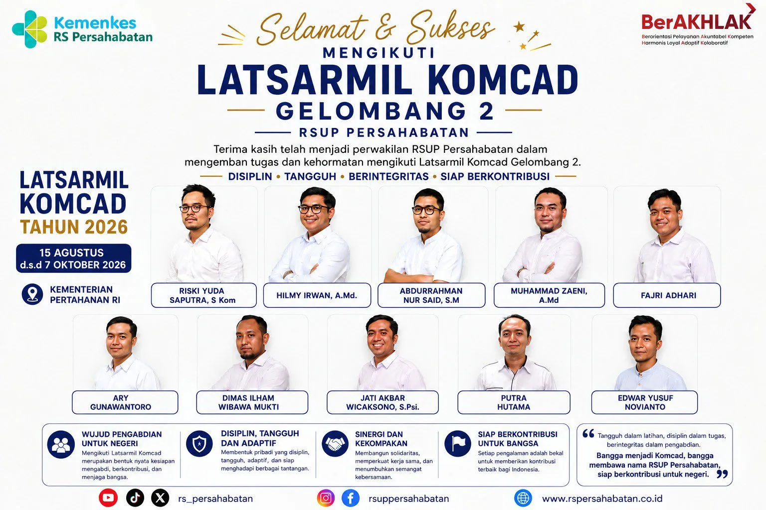 Selamat dan Sukses Mengikuti Latsarmil Komcad Gelombang 2