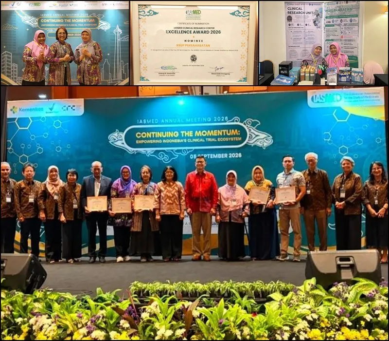 RSUP Persahabatan terpilih sebagai Nominee IASMED Clinical Research Center Excellence Award 2026